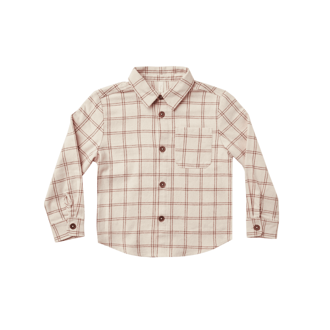 Rylee + Cru Baseball Shirt - Navy Pinstripe